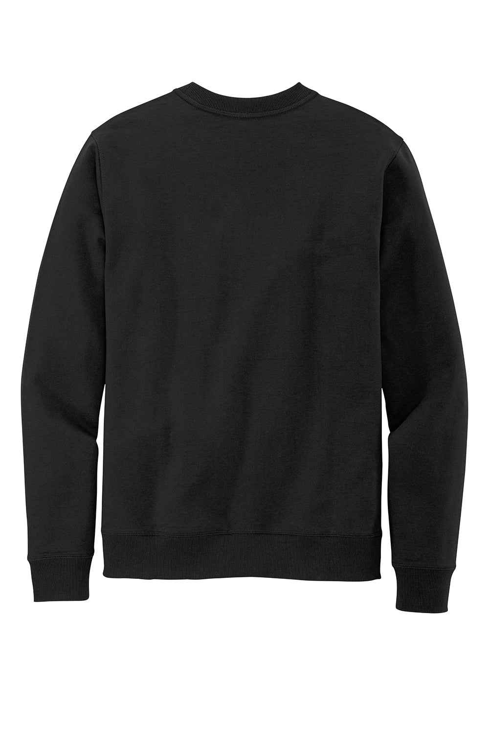 District DT8104 Mens Re-Fleece Crewneck Sweatshirt Black Flat Back