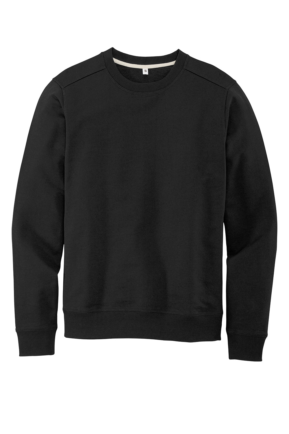 District DT8104 Mens Re-Fleece Crewneck Sweatshirt Black Flat Front