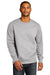 District DT8104 Mens Re-Fleece Crewneck Sweatshirt Heather Light Grey Model Front