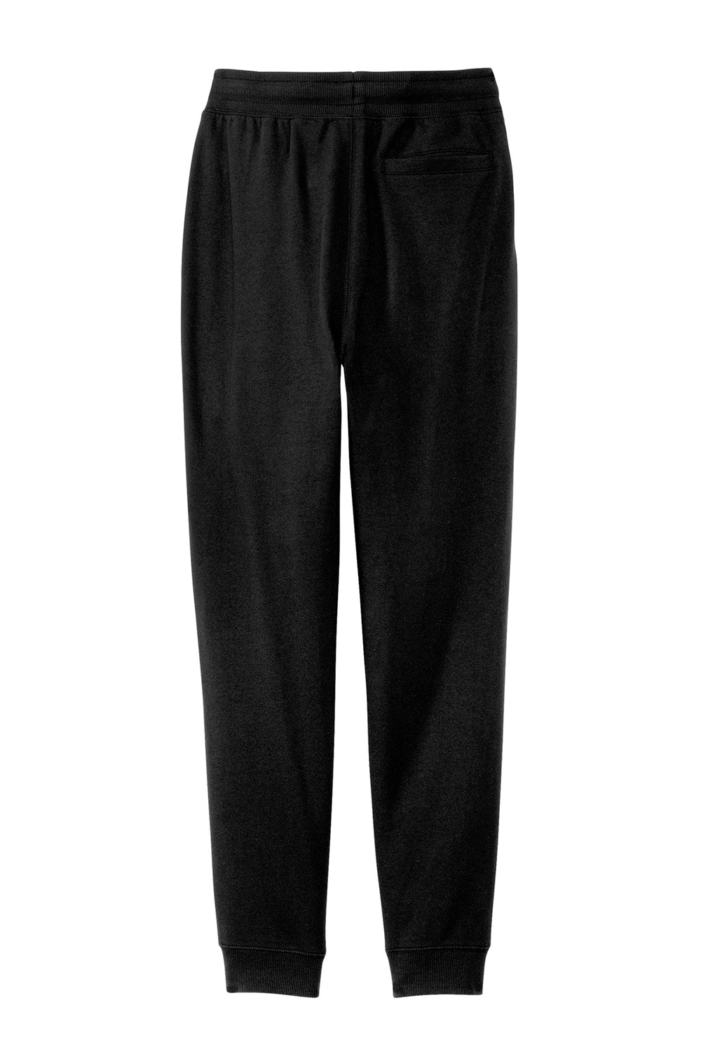 District DT8107 Mens Re-Fleece Jogger Sweatpants w/ Pockets Black Flat Back