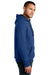 District DT810 Mens The Concert Fleece Hooded Sweatshirt Hoodie Deep Royal Blue Model Side