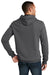 District DT810 Mens The Concert Fleece Hooded Sweatshirt Hoodie Heather Charcoal Grey Model Back