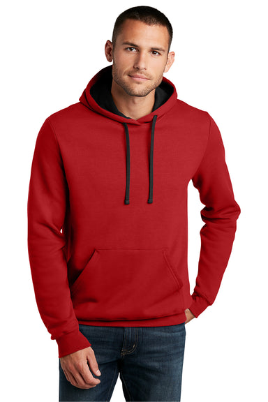 District DT810 Mens The Concert Fleece Hooded Sweatshirt Hoodie New Red Model Front