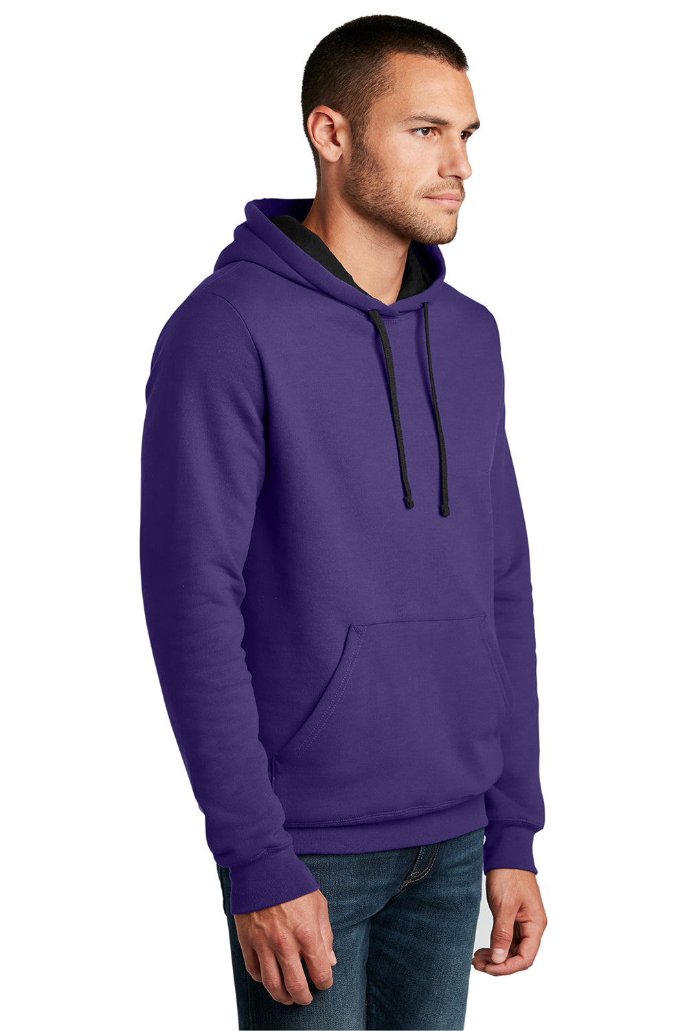 District DT810 Mens The Concert Fleece Hooded Sweatshirt Hoodie Purple Model 3q