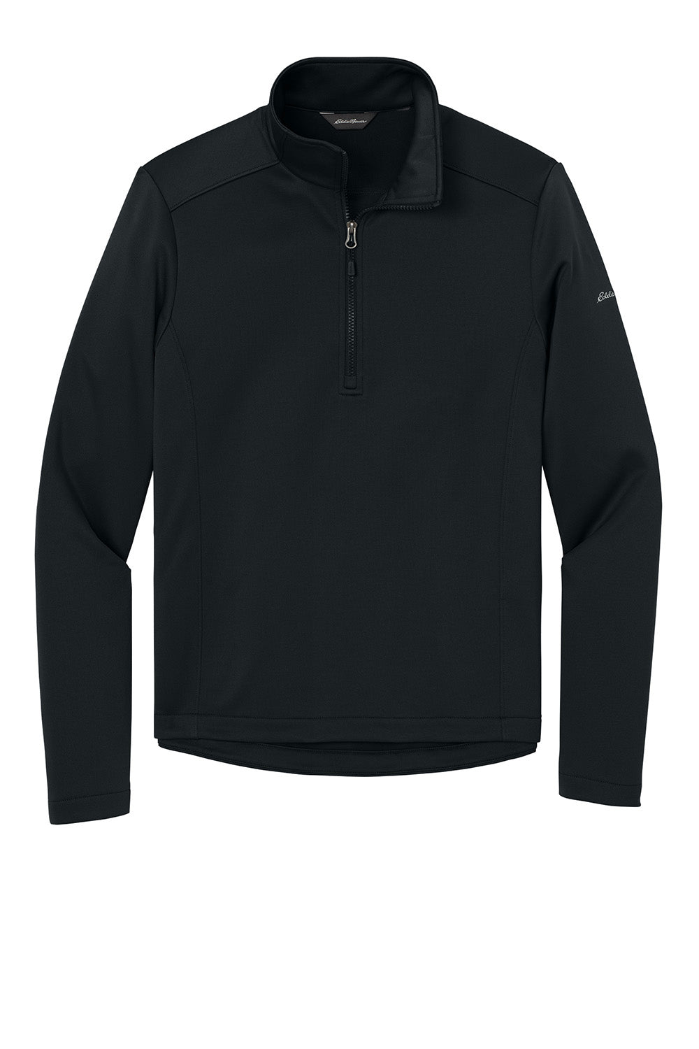 Eddie Bauer EB2360 Mens Smooth Fleece 1/4 Zip Sweatshirt Black Flat Front