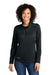 Eddie Bauer EB2370 Womens Smooth Fleece 1/4 Zip Sweatshirt Black Model Front