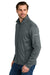 Eddie Bauer EB2460 Mens Smooth Fleece Full Zip Sweatshirt Iron Gate Grey Model Side