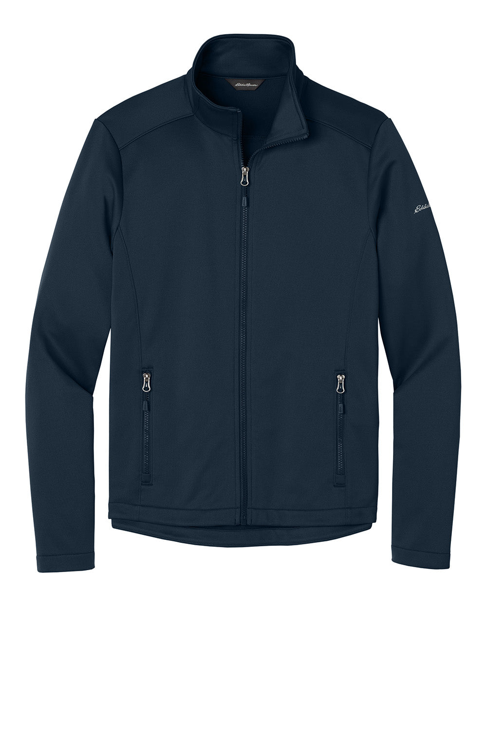 Eddie Bauer EB2460 Mens Smooth Fleece Full Zip Sweatshirt River Navy Blue Flat Front