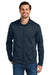 Eddie Bauer EB2460 Mens Smooth Fleece Full Zip Sweatshirt River Navy Blue Model Front