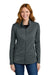 Eddie Bauer EB2470 Womens Smooth Fleece Full Zip Sweatshirt Iron Gate Grey Model Front