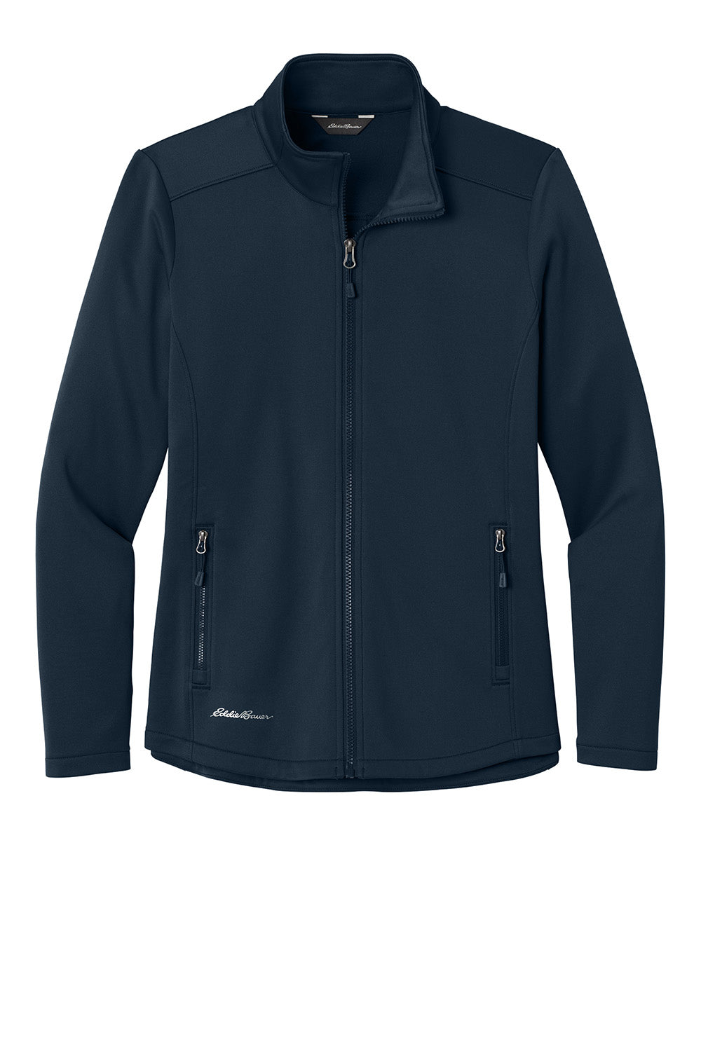 Eddie Bauer EB2470 Womens Smooth Fleece Full Zip Sweatshirt River Navy Blue Flat Front