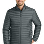 Eddie Bauer Mens Packable Quilted Water Resistant Full Zip Jacket - Metal Grey - New