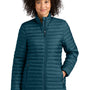 Eddie Bauer Womens Packable Quilted Water Resistant Full Zip Jacket - Adriatic Blue - New