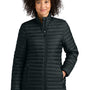 Eddie Bauer Womens Packable Quilted Water Resistant Full Zip Jacket - Black - New