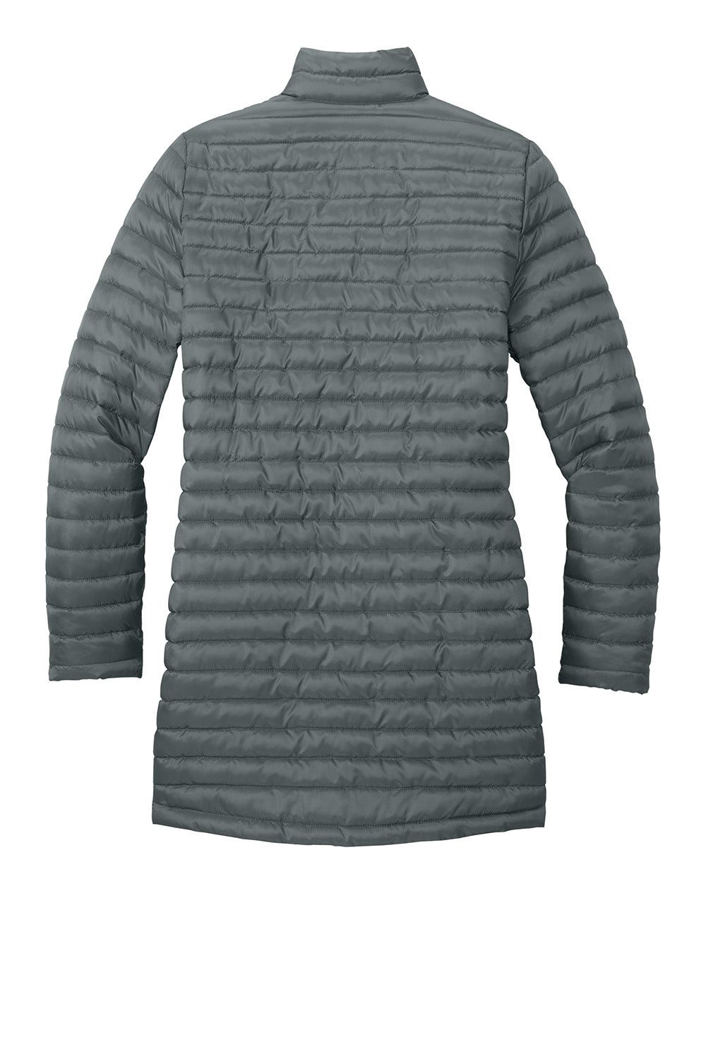 Eddie Bauer EB515 Womens Packable Quilted Full Zip Jacket Metal Grey Flat Back