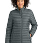 Eddie Bauer Womens Packable Quilted Water Resistant Full Zip Jacket - Metal Grey - New