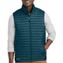 Eddie Bauer Mens Packable Quilted Water Resistant Full Zip Vest - Adriatic Blue - New