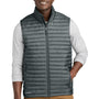 Eddie Bauer Mens Packable Quilted Water Resistant Full Zip Vest - Metal Grey - New