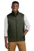 Eddie Bauer EB516 Mens Packable Quilted Full Zip Vest Olive Green Model Front