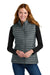 Eddie Bauer EB517 Womens Packable Quilted Full Zip Vest Metal Grey Model Front