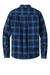 Eddie Bauer EB610 Mens Favorite Flannel Long Sleeve Button Down Shirt w/ Pocket Cobalt Blue Tartan Flat Back