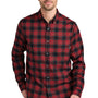 Eddie Bauer Mens Favorite Flannel Long Sleeve Button Down Shirt w/ Pocket - Red Highland Plaid - New