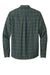 Eddie Bauer EB610 Mens Favorite Flannel Long Sleeve Button Down Shirt w/ Pocket Soft Olive Green Plaid Flat Back