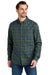 Eddie Bauer EB610 Mens Favorite Flannel Long Sleeve Button Down Shirt w/ Pocket Soft Olive Green Plaid Model Front