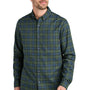 Eddie Bauer Mens Favorite Flannel Long Sleeve Button Down Shirt w/ Pocket - Soft Olive Green Plaid - New