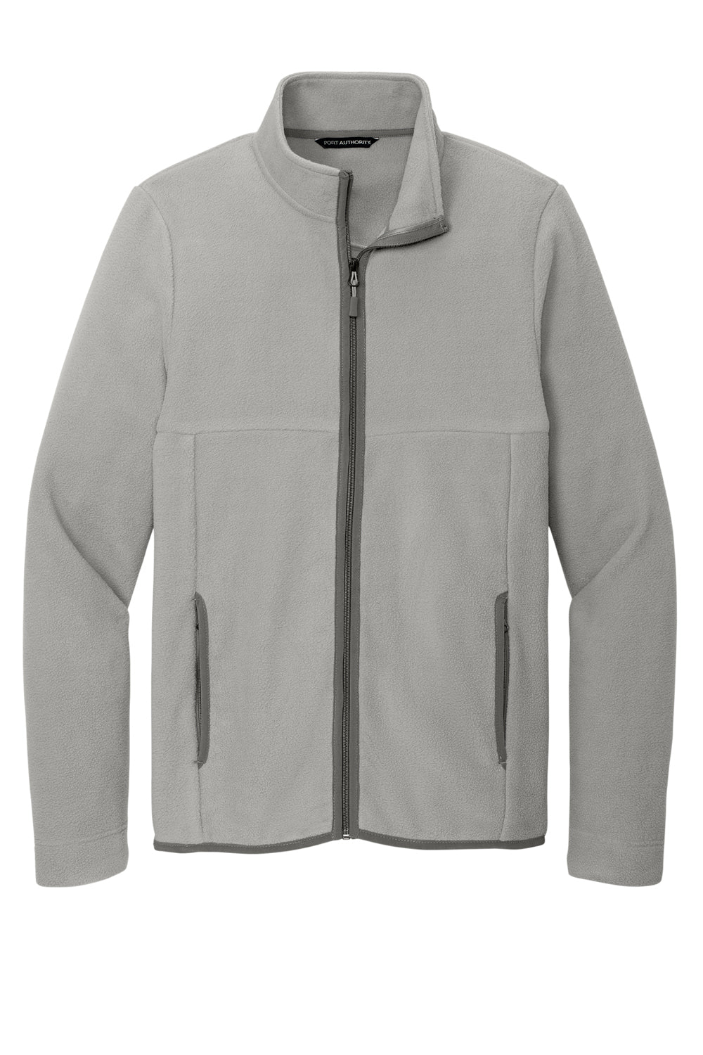 Port Authority F110 Mens Connection Pill Resistant Fleece Full Zip Jacket Gusty Grey Flat Front