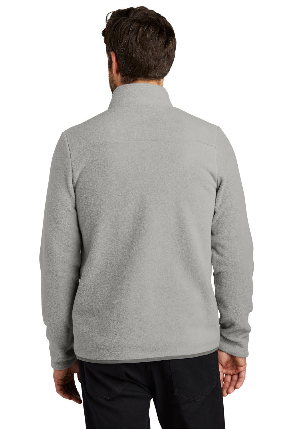 Port Authority F110 Mens Connection Pill Resistant Fleece Full Zip Jacket Gusty Grey Model Back