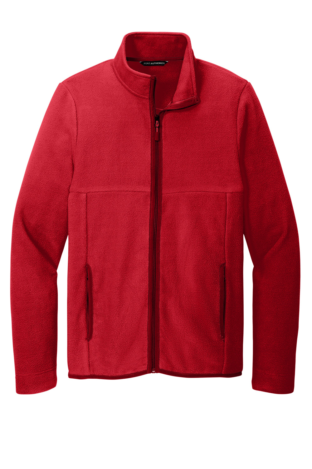 Port Authority F110 Mens Connection Pill Resistant Fleece Full Zip Jacket Rich Red Flat Front