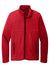 Port Authority F110 Mens Connection Pill Resistant Fleece Full Zip Jacket Rich Red Flat Front