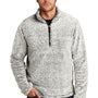 Port Authority Mens Cozy Sherpa Fleece 1/4 Zip Jacket - Heather Grey