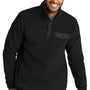 Port Authority Mens Camp Fleece 1/4 Snap Sweatshirt - Deep Black