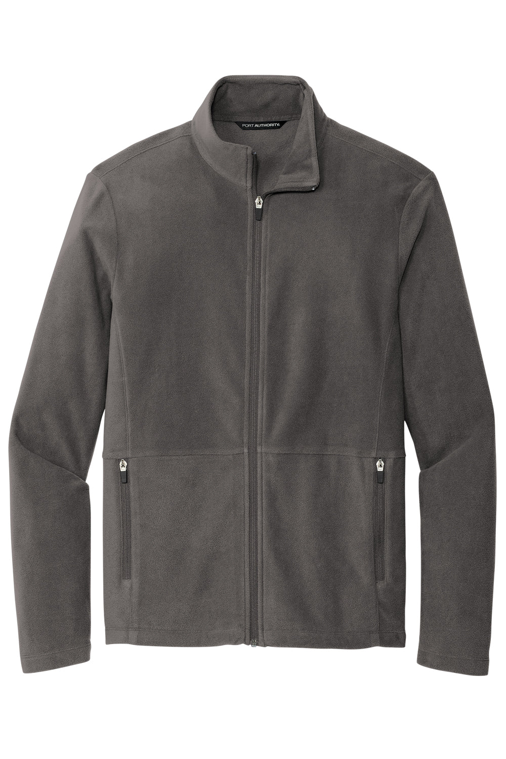 Port Authority F151 Mens Accord Pill Resistant Microfleece Full Zip Jacket Pewter Grey Flat Front