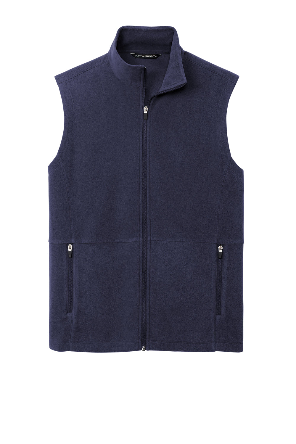 Port Authority F152 Mens Accord Pill Resistant Microfleece Full Zip Vest Navy Blue Flat Front