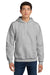 Hanes F170 Mens Ultimate Cotton PrintPro XP Pill Resistant Hooded Sweatshirt Hoodie w/ Pouch Pocket Ash Grey Model Front