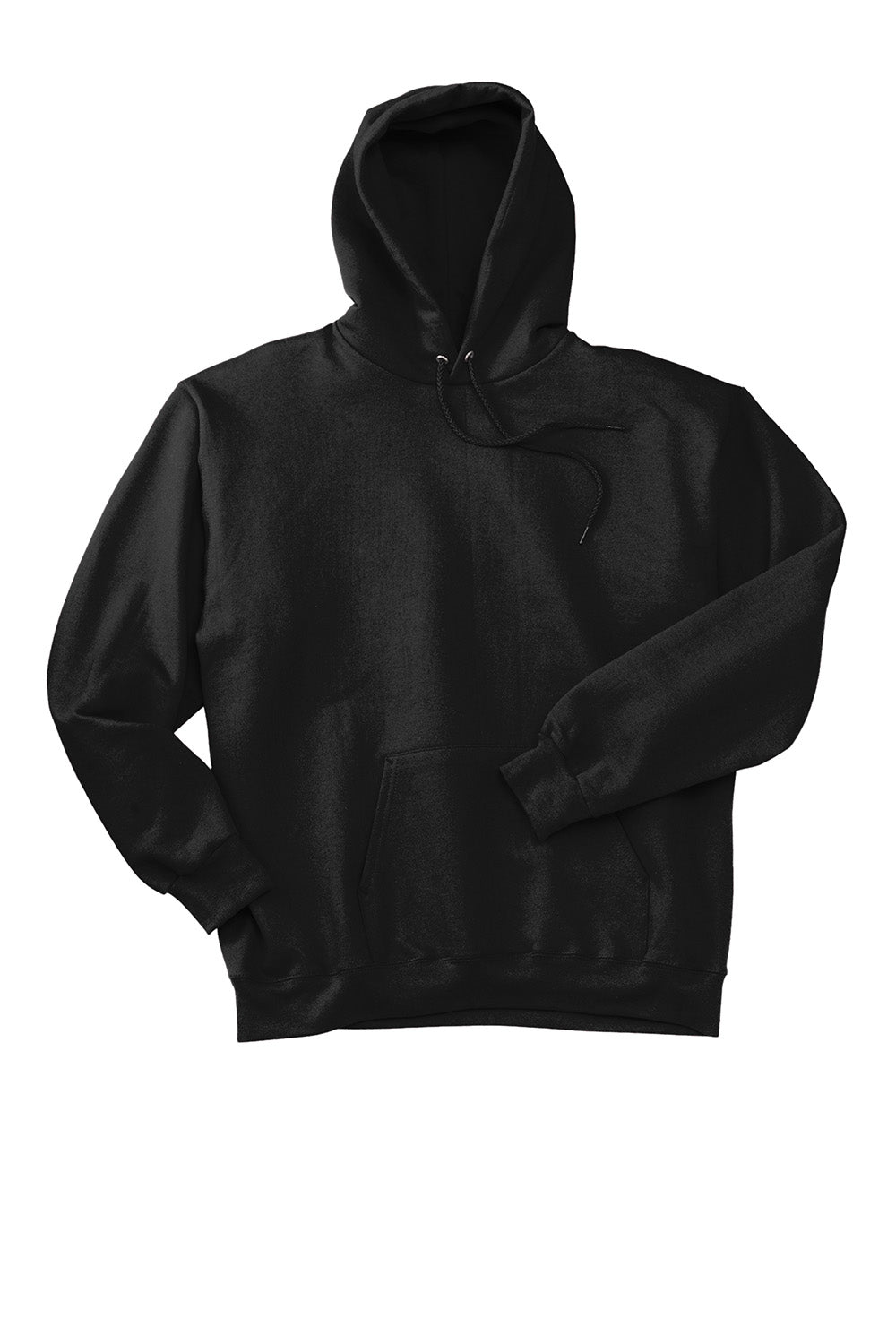 Hanes F170 Mens Ultimate Cotton PrintPro XP Pill Resistant Hooded Sweatshirt Hoodie w/ Pouch Pocket Black Flat Front