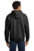 Hanes F170 Mens Ultimate Cotton PrintPro XP Pill Resistant Hooded Sweatshirt Hoodie w/ Pouch Pocket Heather Charcoal Grey Model Back