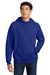 Hanes F170 Mens Ultimate Cotton PrintPro XP Pill Resistant Hooded Sweatshirt Hoodie w/ Pouch Pocket Deep Royal Blue Model Front