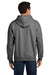 Hanes F170 Mens Ultimate Cotton PrintPro XP Pill Resistant Hooded Sweatshirt Hoodie w/ Pouch Pocket Light Steel Grey Model Back