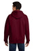 Hanes F170 Mens Ultimate Cotton PrintPro XP Pill Resistant Hooded Sweatshirt Hoodie w/ Pouch Pocket Maroon Model Back