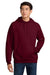 Hanes F170 Mens Ultimate Cotton PrintPro XP Pill Resistant Hooded Sweatshirt Hoodie w/ Pouch Pocket Maroon Model Front