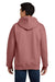 Hanes F170 Mens Ultimate Cotton PrintPro XP Pill Resistant Hooded Sweatshirt Hoodie w/ Pouch Pocket Mauve Model Back