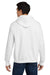 Hanes F170 Mens Ultimate Cotton PrintPro XP Pill Resistant Hooded Sweatshirt Hoodie w/ Pouch Pocket White Model Back