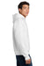 Hanes F170 Mens Ultimate Cotton PrintPro XP Pill Resistant Hooded Sweatshirt Hoodie w/ Pouch Pocket White Model Side