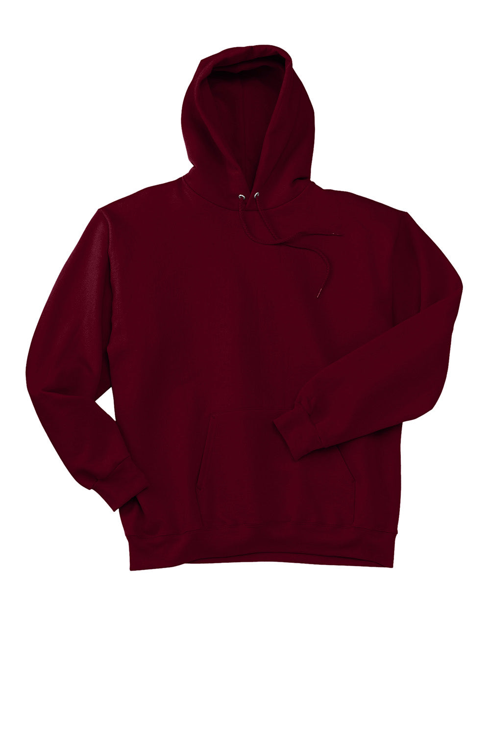 Hanes F170 Mens Ultimate Cotton PrintPro XP Pill Resistant Hooded Sweatshirt Hoodie w/ Pouch Pocket Maroon Flat Front