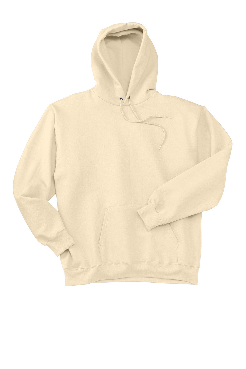 Hanes F170 Mens Ultimate Cotton PrintPro XP Pill Resistant Hooded Sweatshirt Hoodie w/ Pouch Pocket Natural Flat Front