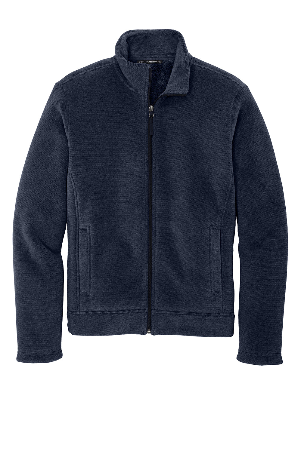 Port Authority F211 Mens Ultra Warm Brushed Fleece Full Zip Jacket Insignia Blue/River Navy Blue Flat Front